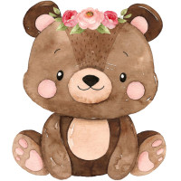 Bosque encantado urso menina.(1 a 10un)