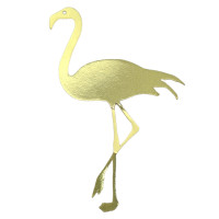 Aplique Flamingo laminado Dourado.(1 a 10 und)