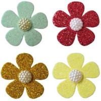 Flor eva glitter 3,5cm (10un)