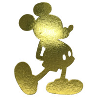 Aplique Mickey laminado dourado