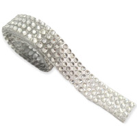 Tira de strass prata 3mm X 40cm  X 4 tiras 