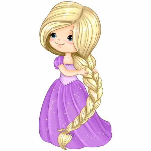 Aplique Princesa Rapunzel Aquarela