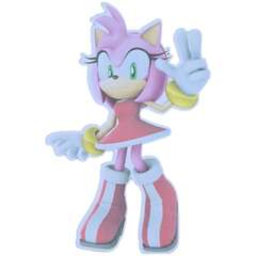 Aplique em Acrílico Personagem Amy Rose - Sonic Colorido com base ( 3 peças  )